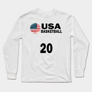 USA Basketball Number 20 T-shirt Design Long Sleeve T-Shirt